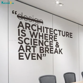 

Architecture Is Where Science Art Break Even Wall Sticker House Design Decoration Quote Removable Art Decals Vinyl YT3164
