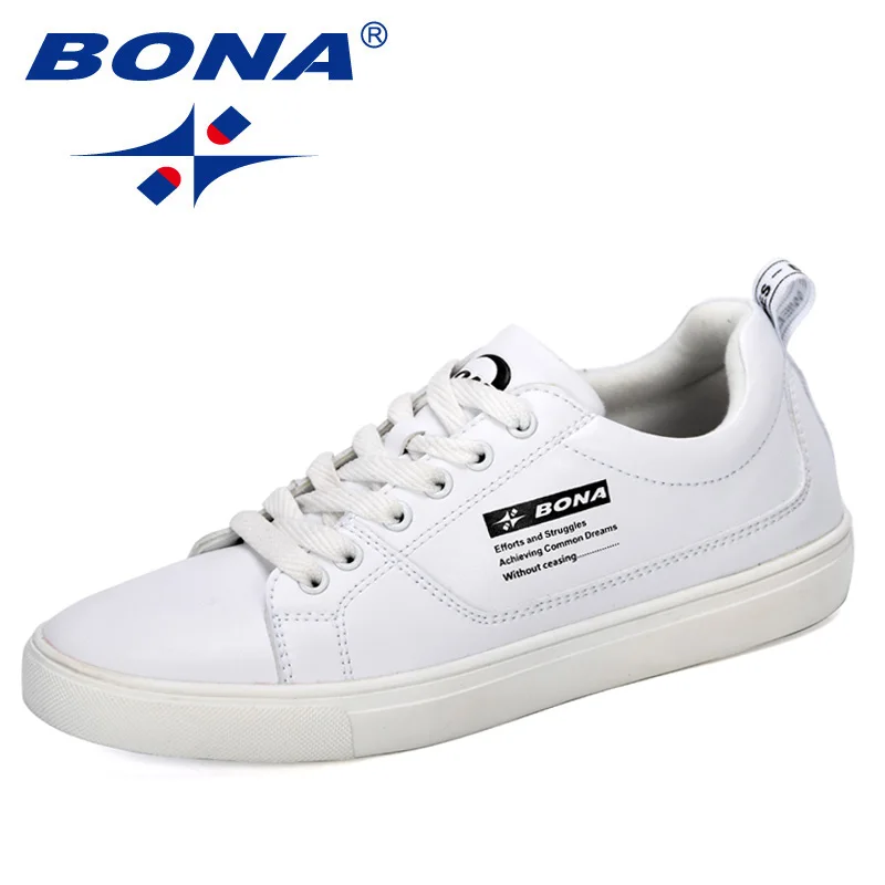 BONA/ новые дизайнерские туфли для скейтбординга мужские уличные дышащие кеды Спортивная обувь Мужская Уличная обувь chaussure homme Comfy - Цвет: White