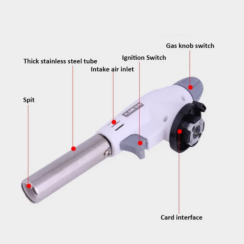 Газовый сварочный фонарь, огнемет, Бутановая горелка, автоматическое зажигание, выпечка, сварка, барбекю, Отдых на природе, Пешие прогулки, огненный пистолет