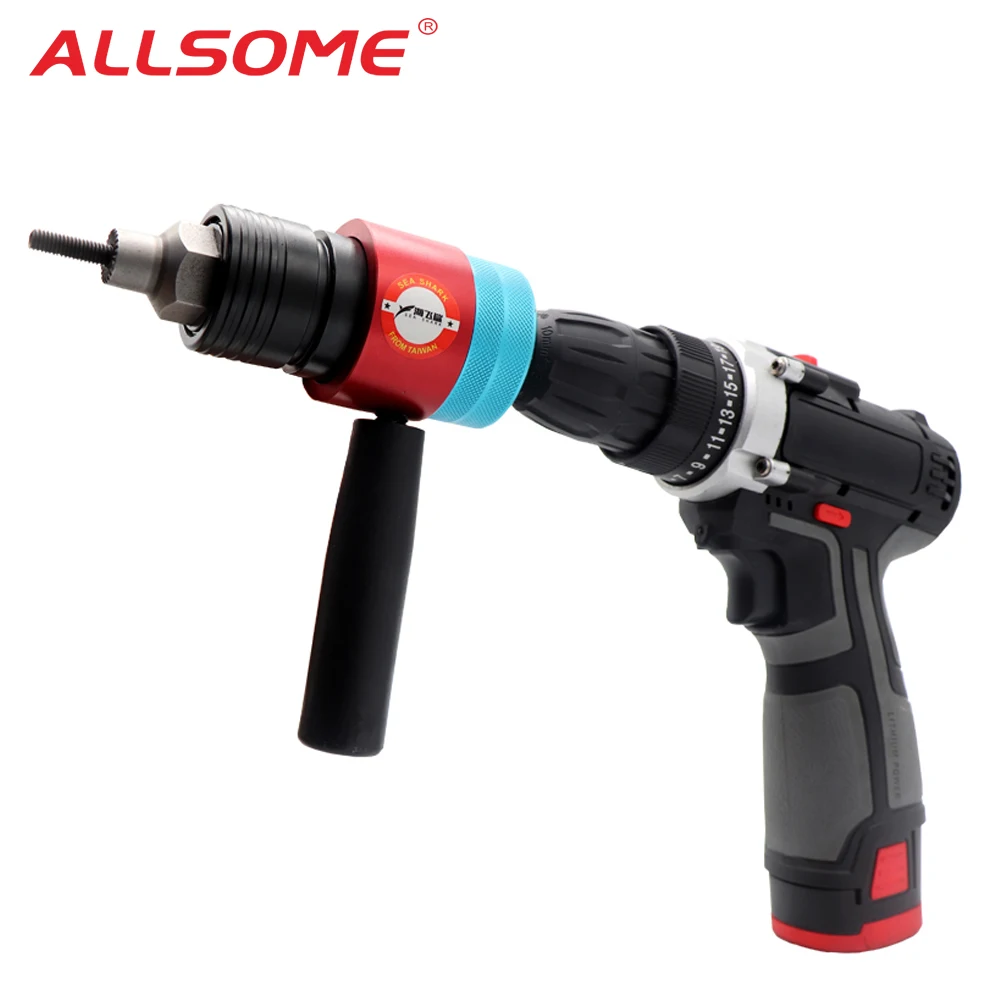 

ALLSOME Electric Rivet Nut Gun Adapter Automatic Insert Threaded Rivnut nut Tool Riveting M3 M4 M5 M6 M8 Nuts