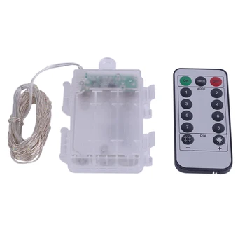 

ICOCO 6m LED Bright Silver Wire String Light Fairy Christmas Party Decor Lighting 3AA Battery Box with 8 Function Remote Control