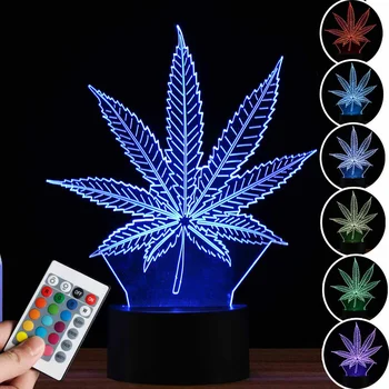 

Maple Leaf 3D Illusion LED Night Light 16 Color Changing UBS Table Desk Lamp Kids Bedroom Decorative Lighting with Rmote Control