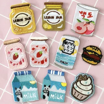 

Food Drink Candy Milk Embroidery Badge Jacket Shoe Bag Hat Patch Patch Iron On Patches DIY Decorative Stickers for Clothing