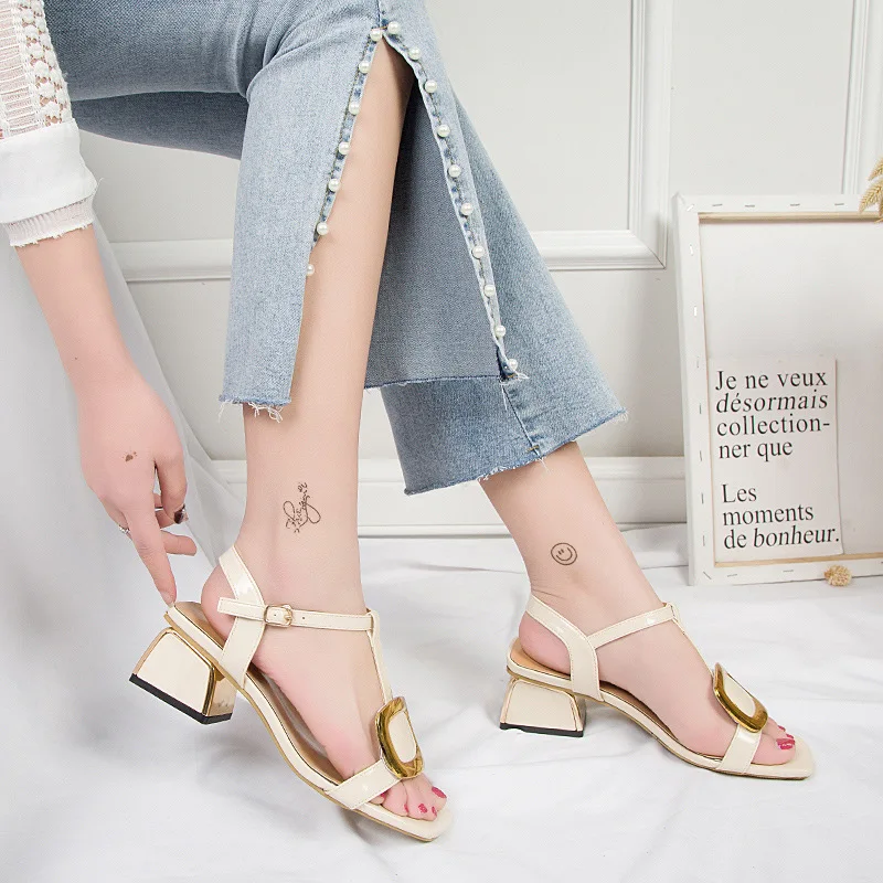 

Sandals Women's 2019 New Style WOMEN'S Shoes Summer Korean-style-Style Chunky-Heel Comfortable Versatile WOMEN'S Sandals