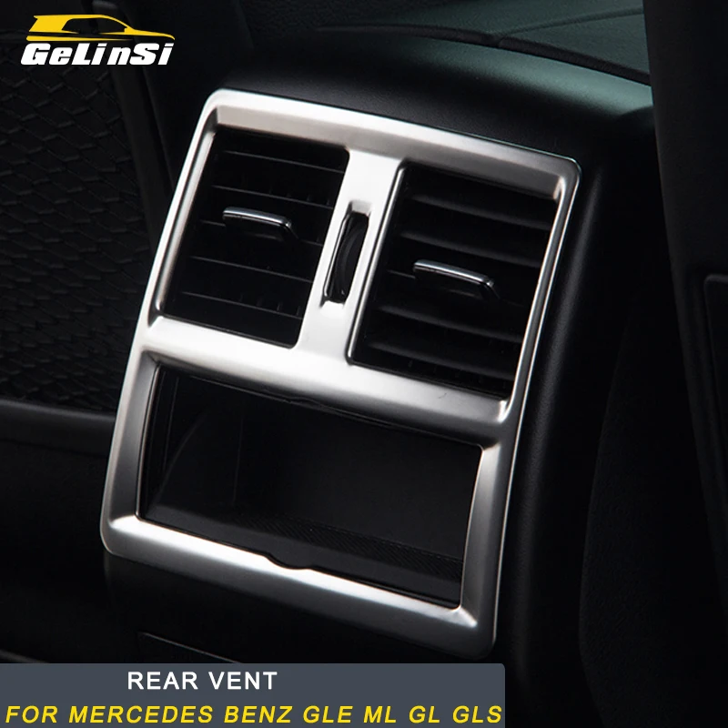 Gelinsi для Mercedes Benz GLE ML GL GLS Автомобильный задний вентиляционный центральный подстаканник накладка наклейка Рамка хромированные аксессуары для интерьера