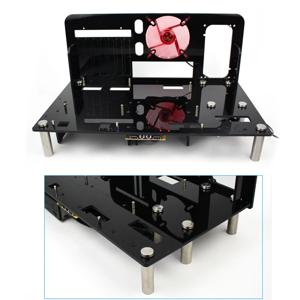 Игровой чехол для компьютера ATX Micro ITX материнская плата ПК DIY Mini Open Acrylic + Metal Frame