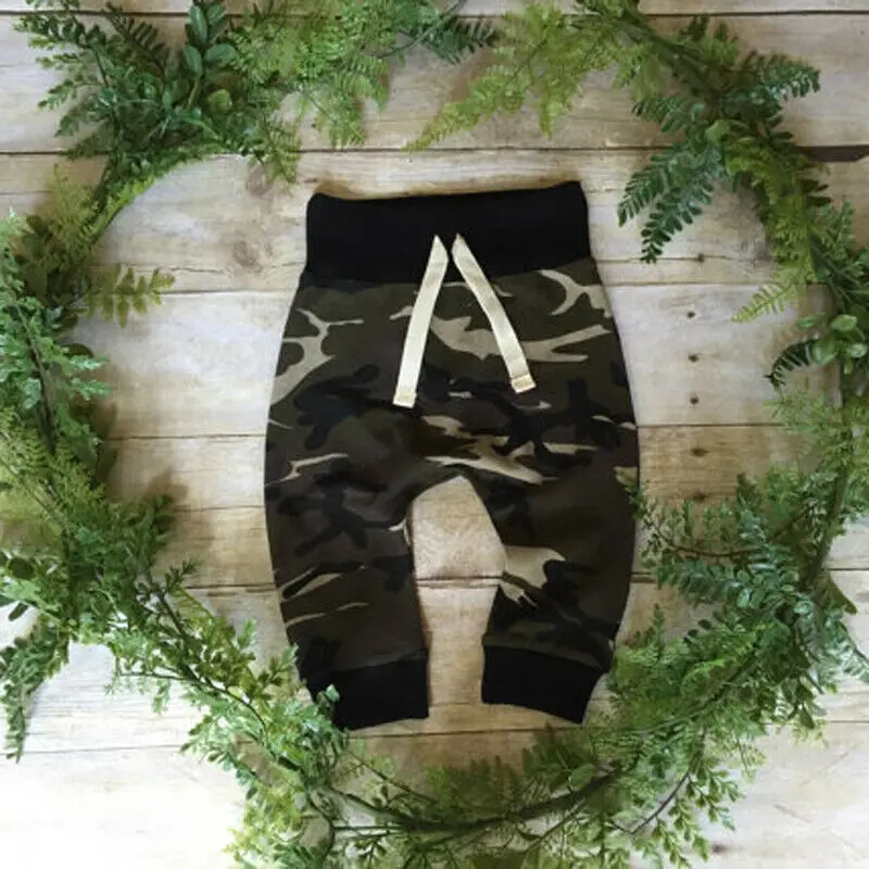 Комплект из 3 предметов для новорожденных; топы с длинными рукавами для маленьких мальчиков; комбинезон; камуфляжные штаны; шапочка; комплект из 3 предметов; детская одежда
