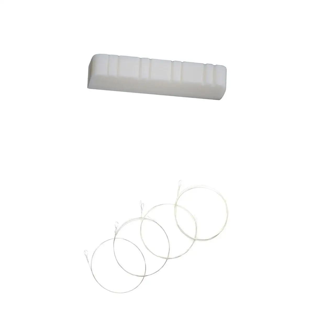 Bone Mandolin Nut Slotted with Mandolin Strings Set for DIY Mandolin Parts