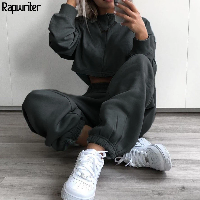 Rapwriter Casual 4 Colors Stretch High Waist Pant Women 2020 Spring Streetwear Solid Color Jogger Pencil Trousers Pocket Capris