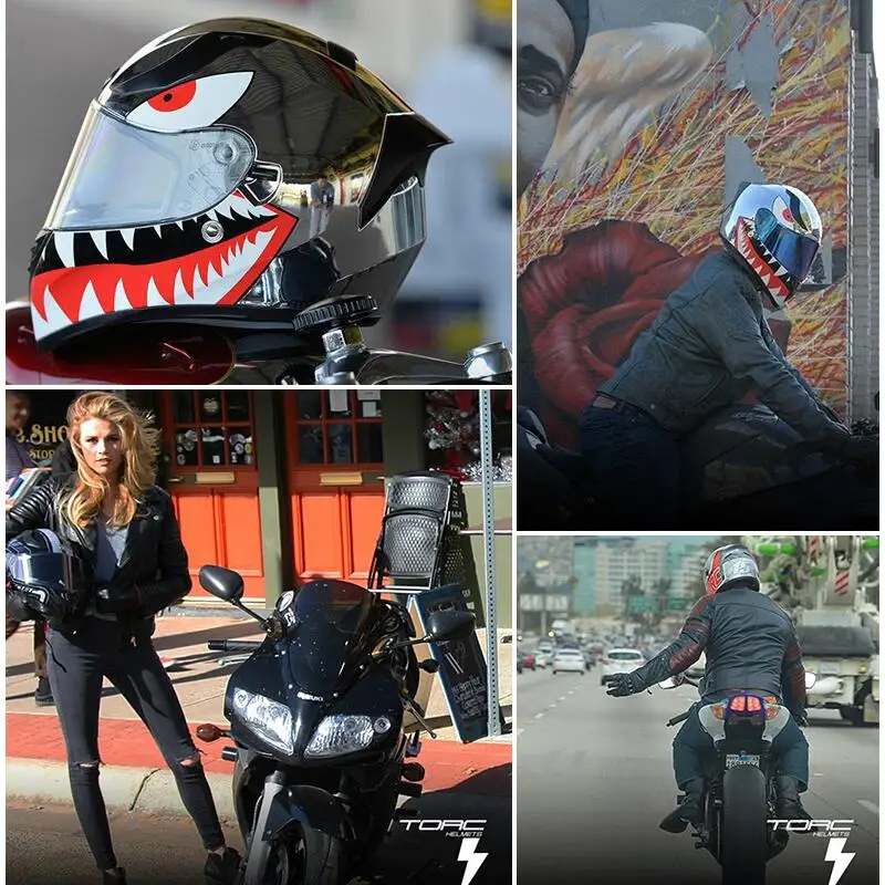 TORC Новое поступление T18 полный шлем для мотоциклистов мужские и женские Casco moto винтажный шлем с двойными линзами capacetes de moto ciclista