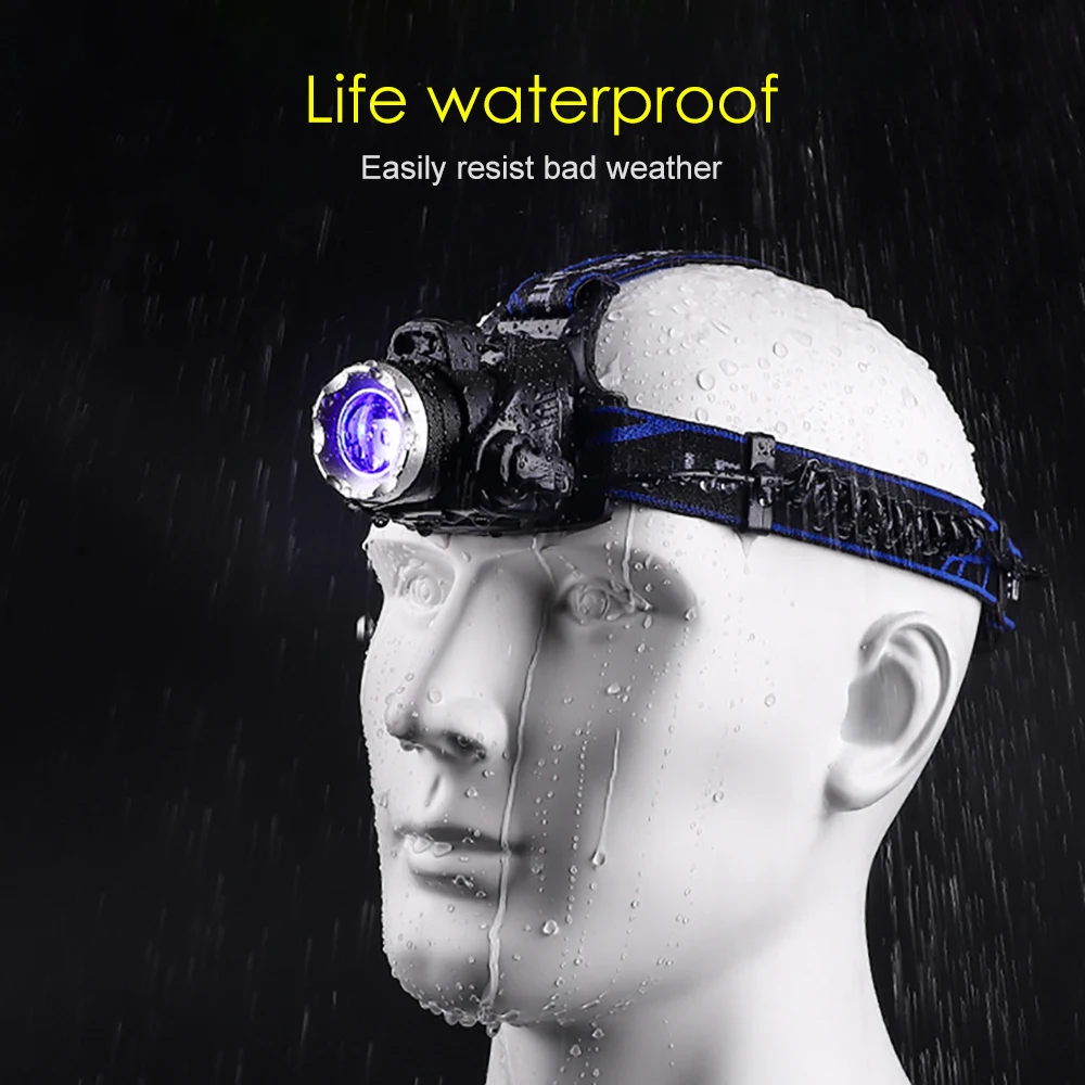 SUNYIMA LED Headlight T6 Zoom Led Headlamp Body Motion Sensor Headlight Camping Flashlight Head Light Torch Lamp With USB