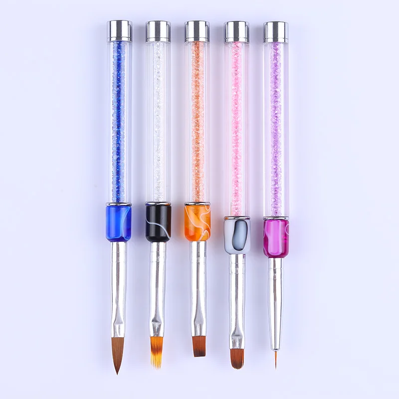 UV Gel Nail Art Liner Brushes Mixed Sizes Colorful Handle Professional Nail Painting Drawing Pen Tools for Nail DIY Design