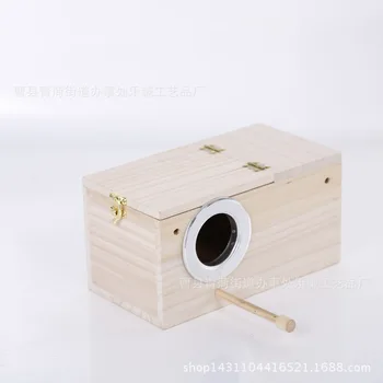 

Wood Bird Breeding Box Bird House Nest Parrot Breeding Decorative Cages Pet Accessories Home Balcony Decoration