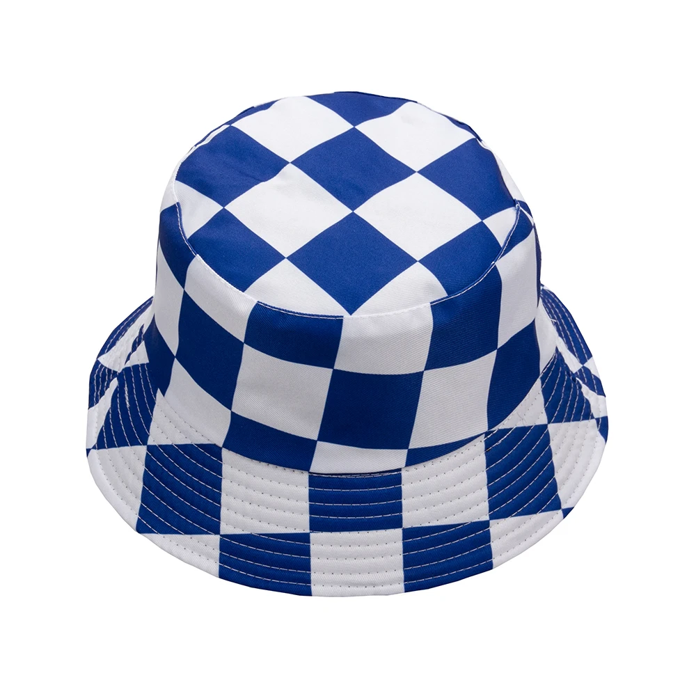 Black and white check fisherman hat ladies outdoor beach hat sun hat sun hat cold hat ladies check double-faced hat