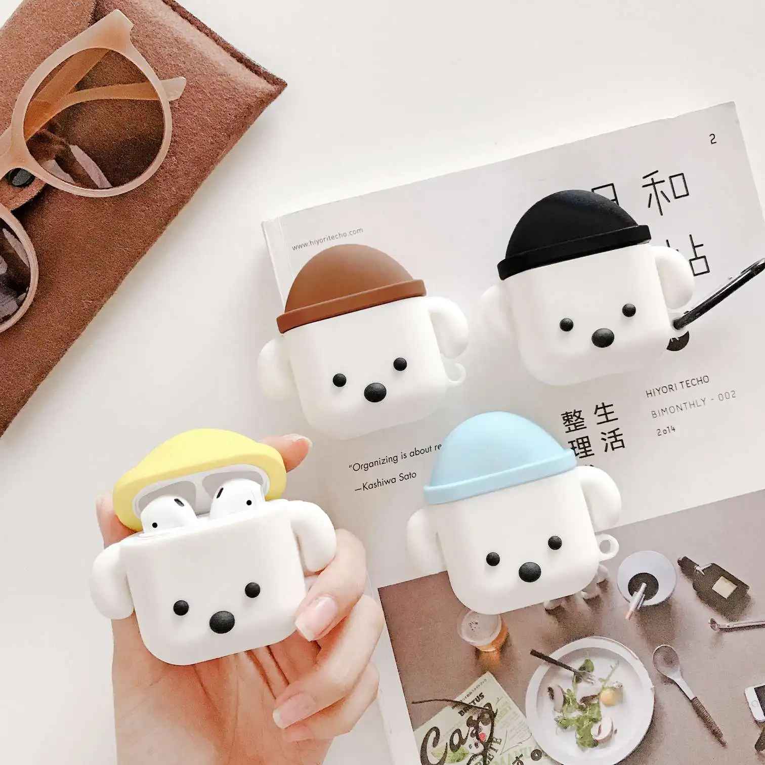 

For AirPods Case Cute Cartoon dog Pattern Protective Case Wireless Earphone Case For apple Air pods 2 Silicon headphone cover