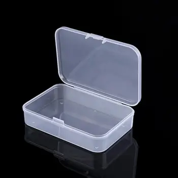 

2Pcs Clear Plastic Transparent With Lid Storage Box Collection Container Case Free shipping-Y102