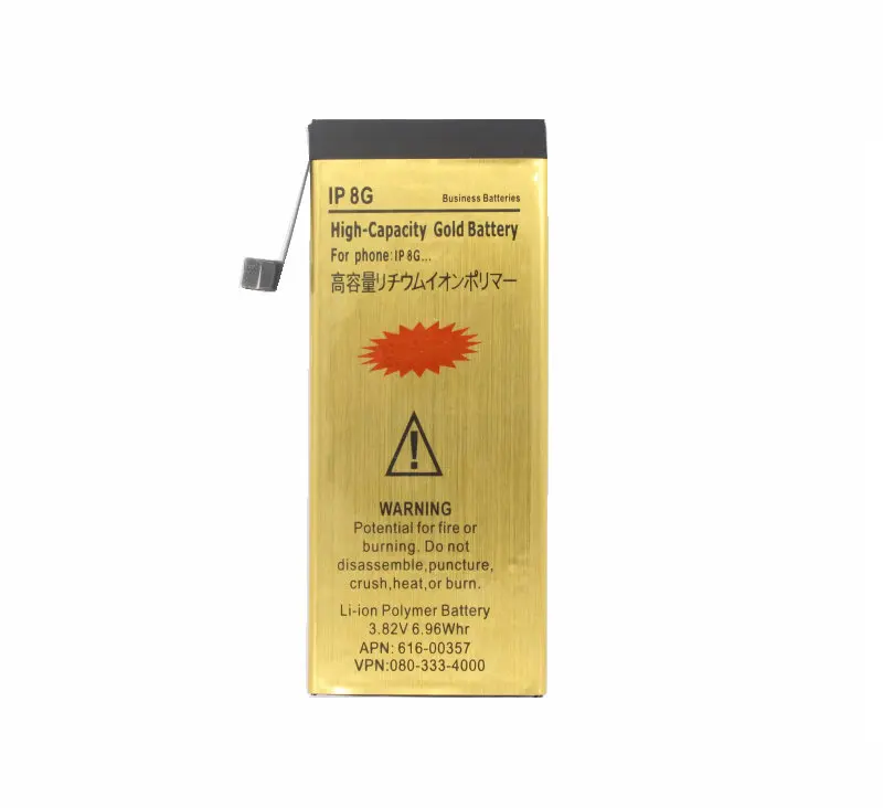 

100pcs /lot 3.8V 2850mAh 0 cycle High Quality Replacement Gold Battery For iPhone 8 8G I8G Internal Replacement Battery