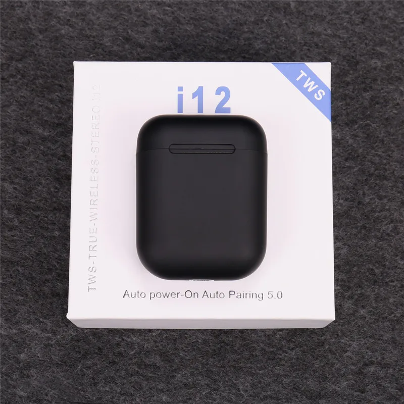 Inpods 12 наушники i7s i9s i11 i12 Tws беспроводные Bluetooth наушники гарнитура Прямая поставка - Цвет: glossy Black