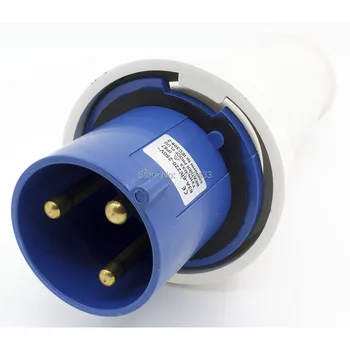 

63A 2P E 3 pin 220-240V IP67 033 single phase watertight industrial plug