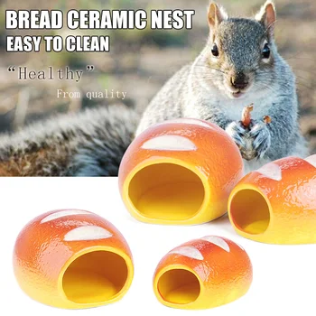 

Bread Design Hamster Ceramic Nests House Bed for Summer Small Pet Squirrel Honey Bag BJStore