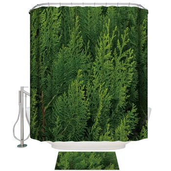 

Pine Forest Landscape Shower Curtain Set Bathroom Decor