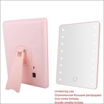 

Cosmetic Mirror With Touch Dimmer Switch Operated Stand for Tabletop Bathroom Travel Makeup Mirror with 16 LEDs Make-up Mirrors