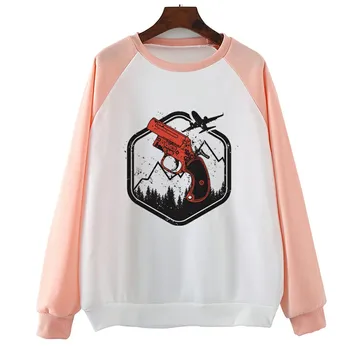 

Fun And Creative Flaregun Hoodies Top Hoody Breathable Red Pink Hipster Novelty Streetwear Women Clothes