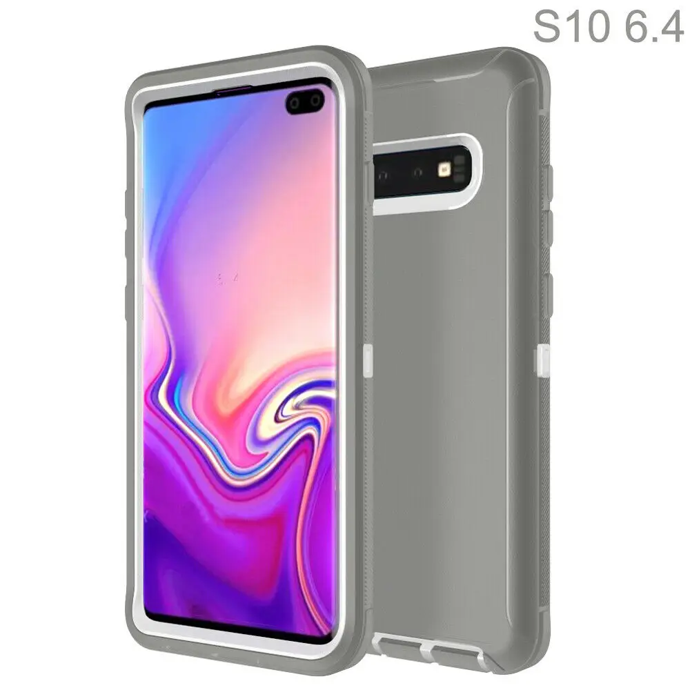 Gray White Сверхпрочная Защита для Samsung Galaxy S8 S9 S10 Plus S10 Lite Note 10 9 8 сверхмощный Гибридный противоударный чехол с зажимом - Цвет: Gray White