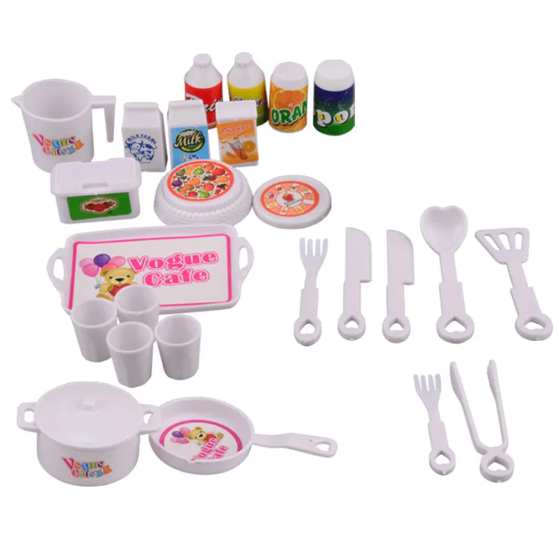 25 шт./лот 1/6 Куклы Аксессуары для Барби Кукольный Домик DIY игровой дом мини-симулятор посуда куклы кухня головоломка творческие игрушки