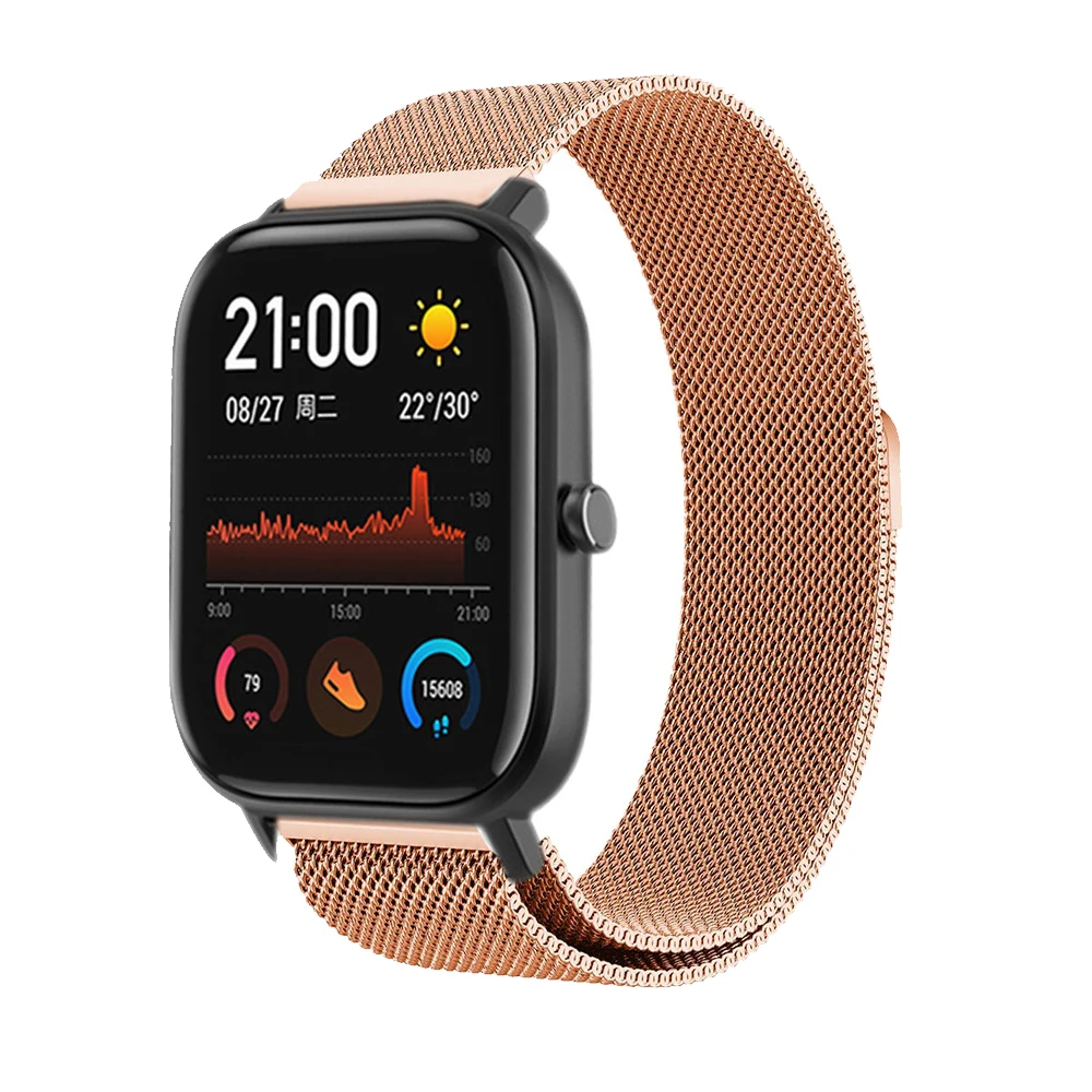 3в1 наручный ремешок для Amazfit GTS PC чехол металлический Миланский Браслет для Huami Amazfit gts ремешок для 3D экрана Защитная пленка