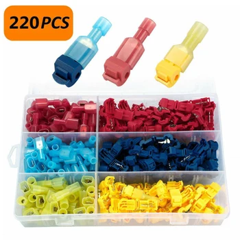 

220pcs Car T-Tap Electrical Wire Crimp Connectors Quick Splice Cable Terminals Kit