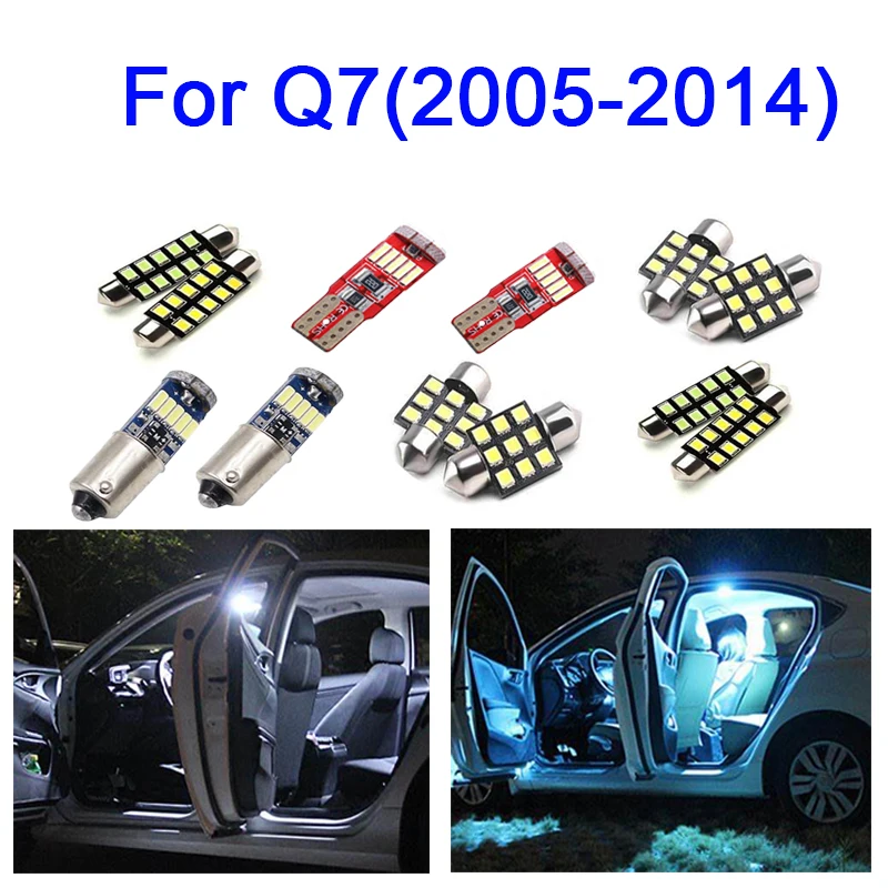 

26pcs LED License plate Lamp + LED Interior dome map Lights + LED Vanity mirror bulb Kit for Audi Q7 4L (2005-2014)