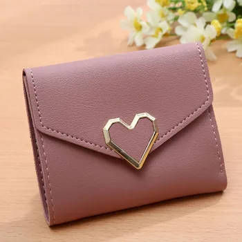 

Women Short Wallets Fashion Lady ID Card Holder Coin Pocket Small Wallet Solid Purse Sac A Main Femme De Marque Luxe Cuir 2019