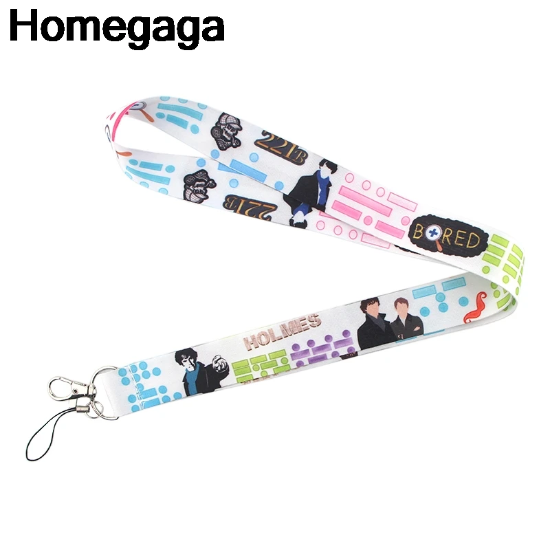 Homegaga Sherlock Morse code Tags Strap Neck Lanyards for key ID Card Pass Gym Mobile Phone USB badge holder DIY Hang Rope D2286