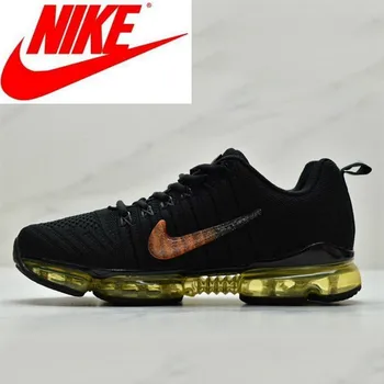 

Original NIKE AIR MAX 2019 jelly hook full palm air cushion knitted flying line running shoes men's size 40-45 black orange