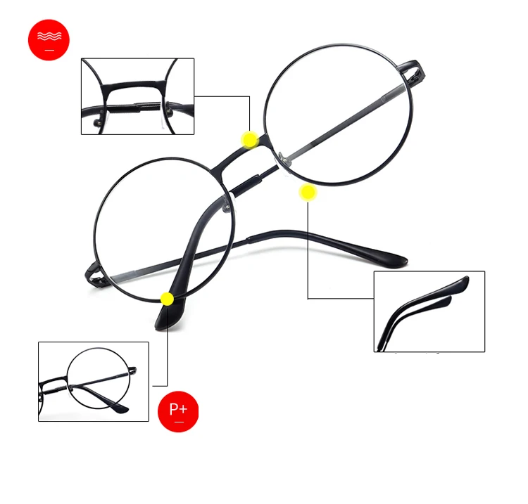 Модные прозрачные круглые очки с прозрачной оправой, женские студенческие очки, винтажное зеркало, оптические очки, металлические