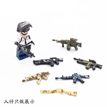 

Military building block human weapon accessories new camouflage 7 small particle Toy Puzzle assembly building block gun