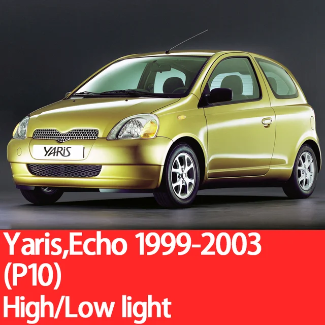 YNFOM LED headlights kit for Toyota Yaris,Echo P1-P15 1999-2020 Low beam,High beam,fog lamp,car accessories,car headlight bulbs 1999-2003 P10