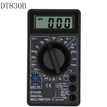 

DT830B Digital Multimeter AC/DC LCD Digital Multimeter 750/1000V Voltmeter Ammeter Ohm Tester High Safety Handheld Meter