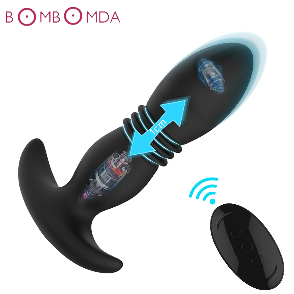 Vibratore anale senza fili Telecomando Spinta anale Butt Plug Vibratore per donna Prostata maschile_voghion.com