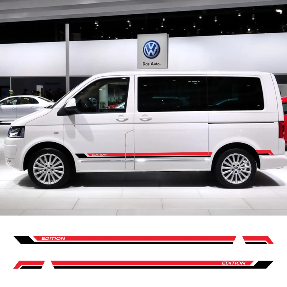 Наклейки на автомобильные двери и боковые юбки 2 шт. для Volkswagen Multivan T5 T6