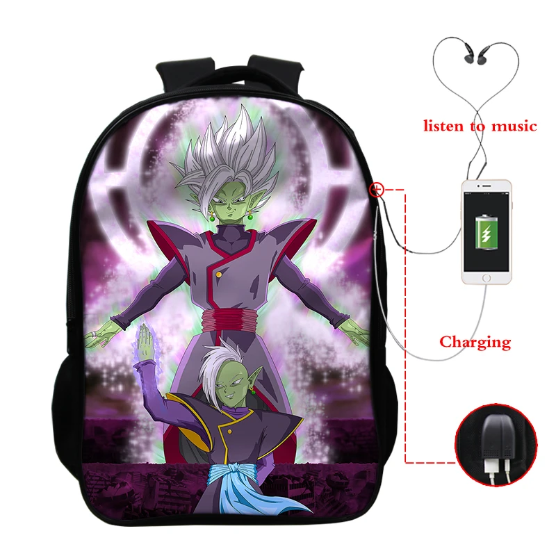 D7 Mochila dragon ball рюкзак и сумка Dos Супер usb зарядка Разъем для наушников рюкзак книжная Сумка для подростков сумка для ноутбука школьный - Цвет: D7