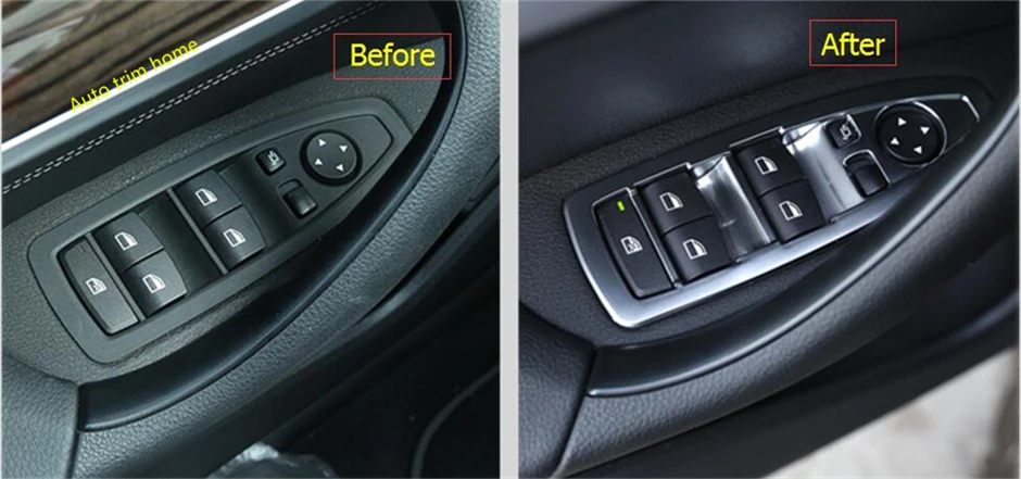 

Lapetus Accessories Fit For BMW 3 Series F30 320i 328i 2013-2018 Inner Door Armrest Window Lift Button Control Panel Cover Trim