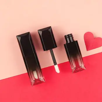

100pcs 4Ml Black Gradient Color Square Empty Plastic Lip Balm Tube Lip Gloss Containers with Wand Applicator Lipstick Vial