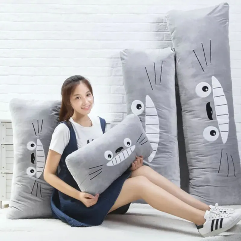 

Cartoon Totoro Single Double Long Pillow Pajama Strip Pillow Cushion Large Back Cushion Plush Toy Doll Washable