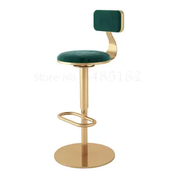 

Northern Europe Light Luxury Home Back Bar Chair Milk Tea Shop Bar Front Desk Lift High Chair Rotating Round Bar Stool
