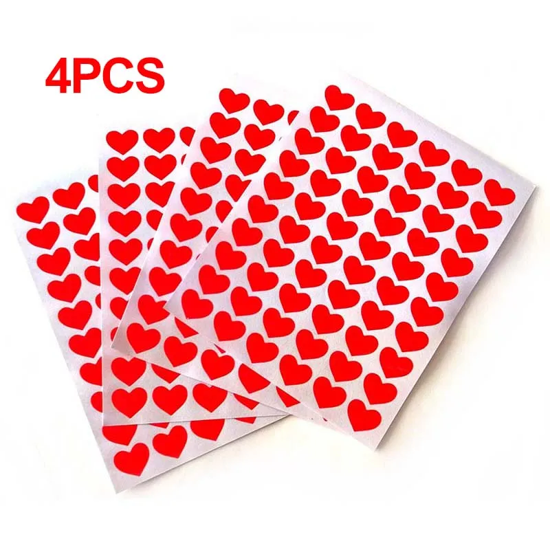 New 4 sheet Red Heart Stickers 14mm Mothers Day Valentines Wedding Cards Label