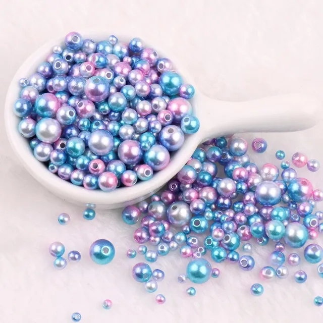 150-200Pcs Colorful ABS Imitation Pearls Mix 3-8mm Round Beads With Holes DIY Bracelet Charms Necklace Beads For Jewelry Making Mermaid C02