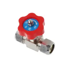 Карточный втулка игольчатый клапан двойной наконечник толстый латунный клапан медная трубка воздушная труба внутренняя резьба газ контроль потока клапан