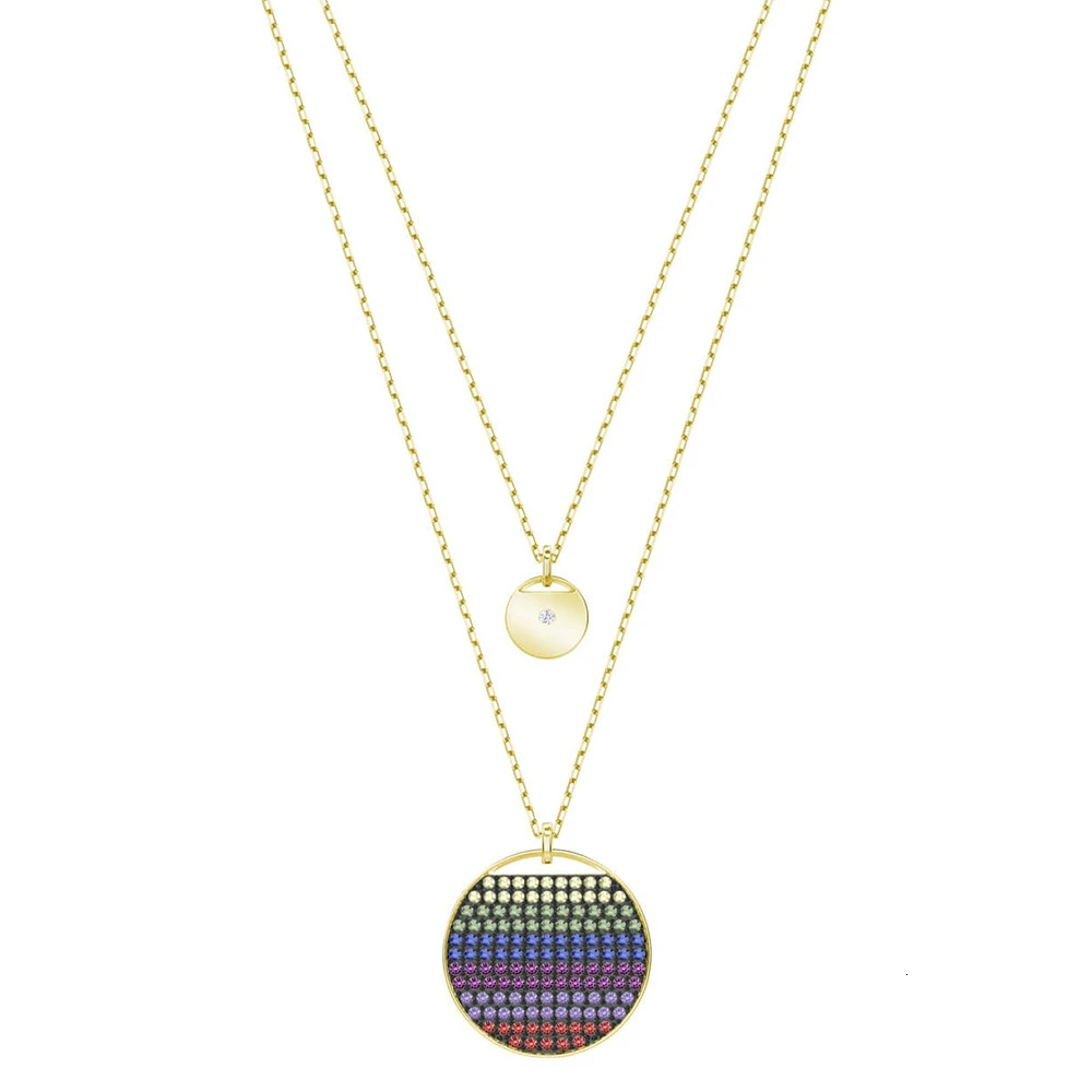 New Double Color Gingerbread High Quality Round Necklace Women Jewelry Mothers Day Christmas Gift